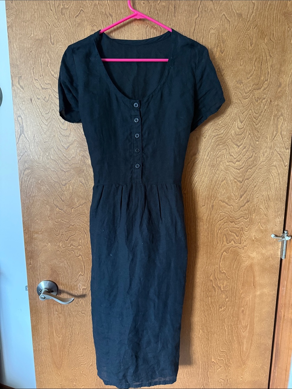 Classic Black Button-Front Women's Dress
